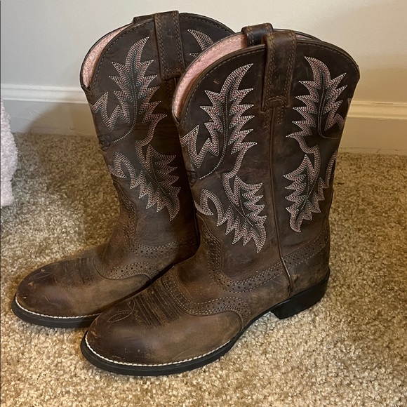 Ariat Sz 6.5 Leather Cowboy Boot - Picture 1 of 4